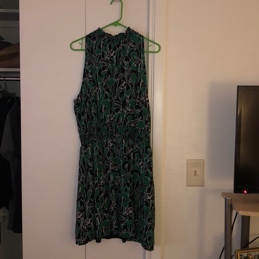 Green and black dress
